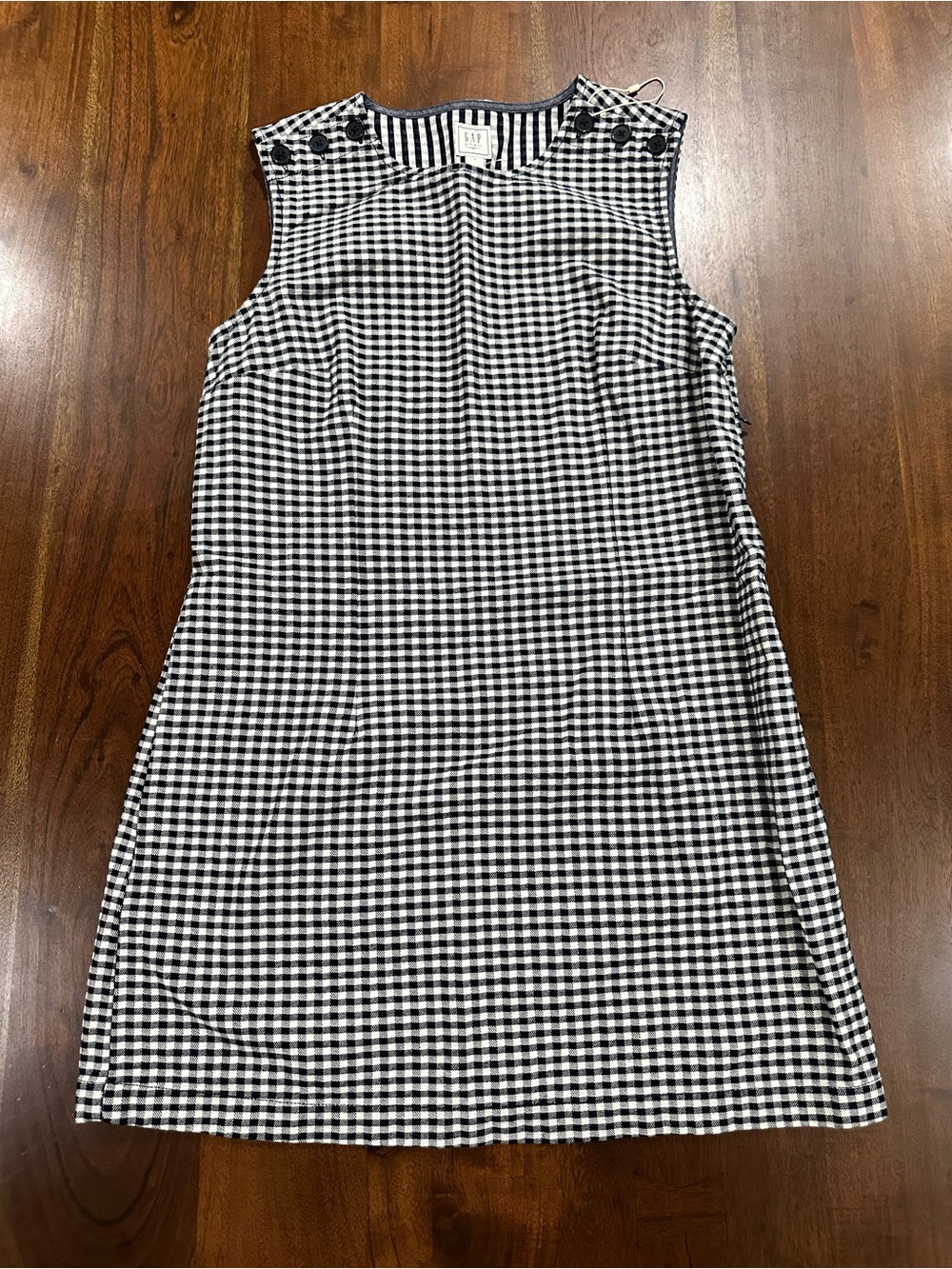 Gap × DÔEN Gingham Denim Mini Dress Size 12 - Picture 2 of 7